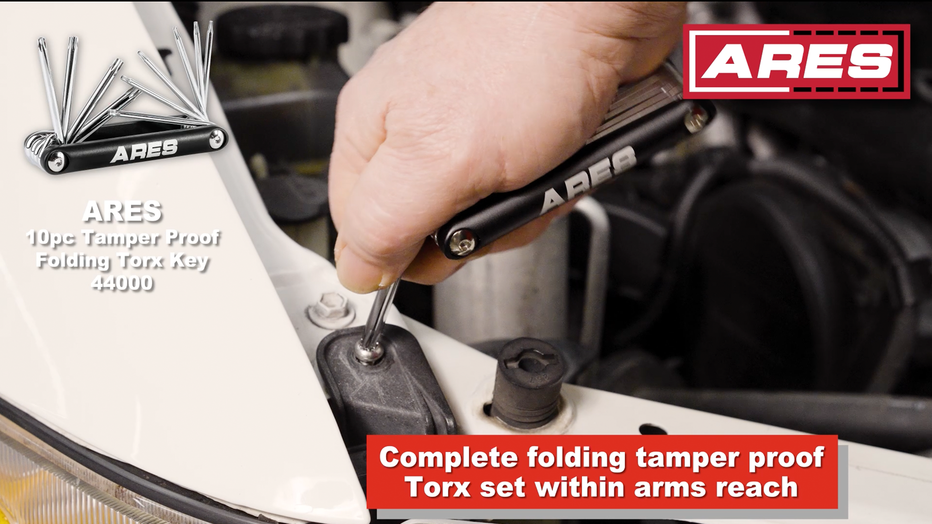 ARES 44000-10-Piece Tamper-Proof Folding Star Key Set - Sizes